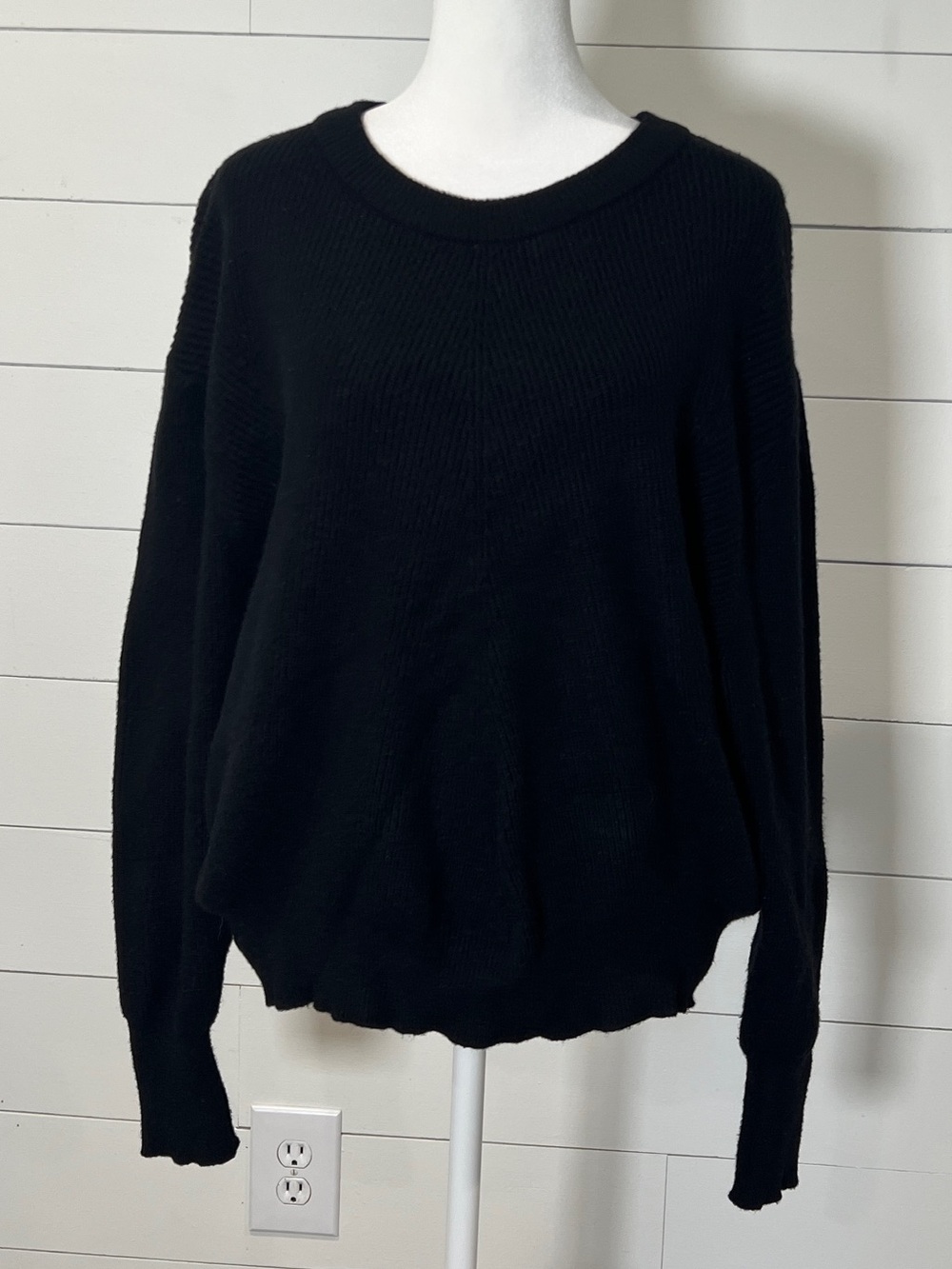 Elodie Black Crewneck Sweater